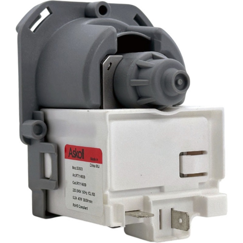 Насос сливной ( помпа ) для стиральной машины Electrolux PMP004UN-YH (Askoll 40W 3 защелки клеммы назад раздельно)- фото2
