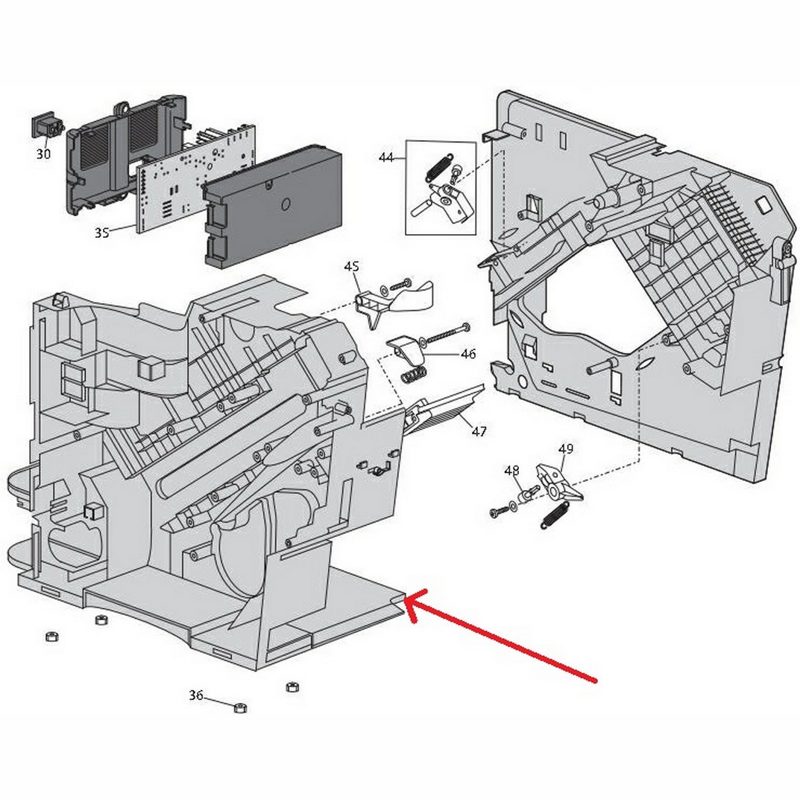 Корпусное основание (шасси) левое ETAM Delonghi 5313232511- фото2