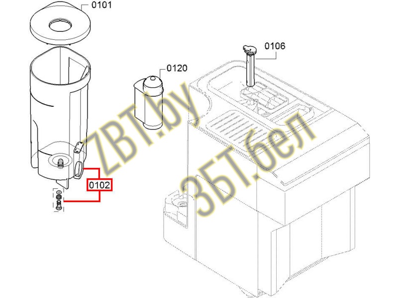 Контейнер (бачок) для воды кофемашины Bosch 11032104 — фото