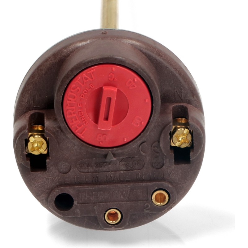 Термостат стержневой для водонагревателя (бойлера) Ariston, Thermex WTH410UN (RTM 300 FF, 20A-250v, круглый с термошкалой)- фото3